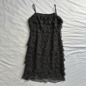 Talbots Petite Silk Polka Dot Tiered Ruffle NWT Size 4 Whimsigoth Cocktail Dress